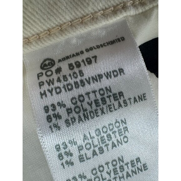 AG Adriano Goldschmied Farrah Boot Crop Jeans 32 High Rise Cream White Wide Leg - Picture 7 of 13